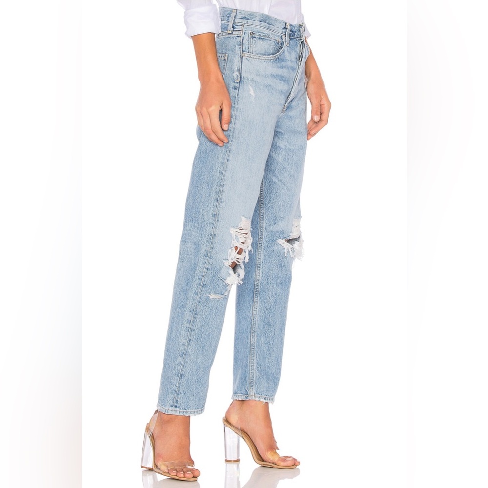 Agolde Light Blue Distressed Women Jeans